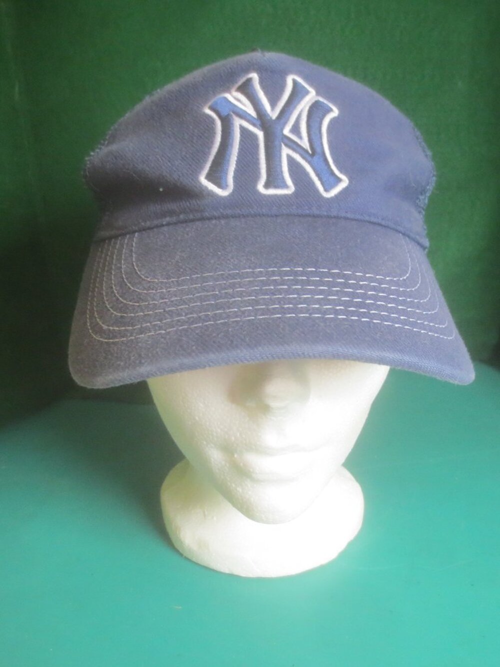 Embroidered Logo NY Yankees Mesh Camo Blue Snapback Baseball Hat - One Size